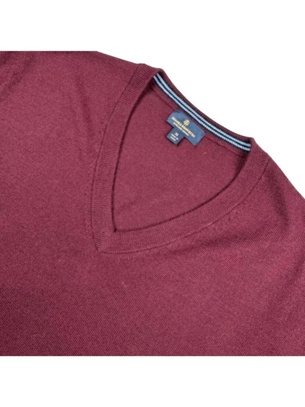 Brooks Brothers Men's Merino Wool V-Neck Pullover Sweater Red • XL